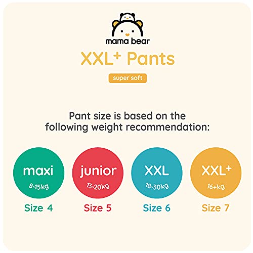 Marca Amazon- Mama Bear Pañal de aprendizaje XXL+ - Talla 7 (16kg+), 64 pañales (2x32)