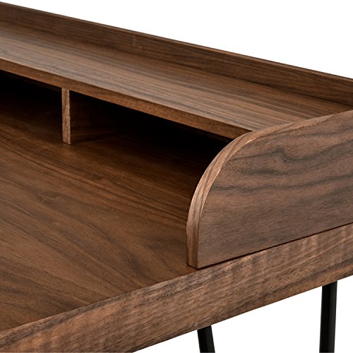 Marca Amazon - Remache, escritorio de madera y metal, estilo moderno, patas en "horquilla"; ancho 120 cm, color nogal