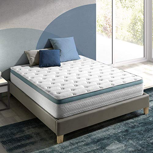 marckonfort Colchón Visco-Gel Feran Ice 150x190 cm, 22 cm Altura con 1 cm de Visco-Gel de 65 kg/m3 + Independencia de lechos + Firmeza: Media + Extremadamente Durable