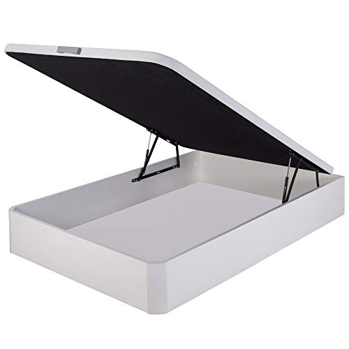 marckonfort Pack Descanso colchón Viscoelástioco Imperial 90x200 cm + Canapé abatible Gran Capacidad Blanco Madera + Almohada Viscoelástica - Subida a Domicilio Incluida