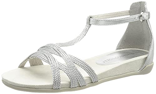 Marco Tozzi 2-2-28411-26 Sandale, Sandalia Mujer, Plata, 40 EU