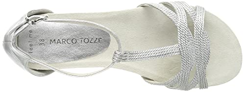 Marco Tozzi 2-2-28411-26 Sandale, Sandalia Mujer, Plata, 40 EU