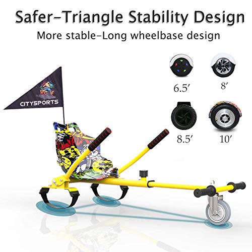 MARKBOARD Asiento Kart, Hoverkart para Patinete Eléctrico, Compatible con Hoverboard de 6.5, 8.5 y 10 Pulgadas (Hip)