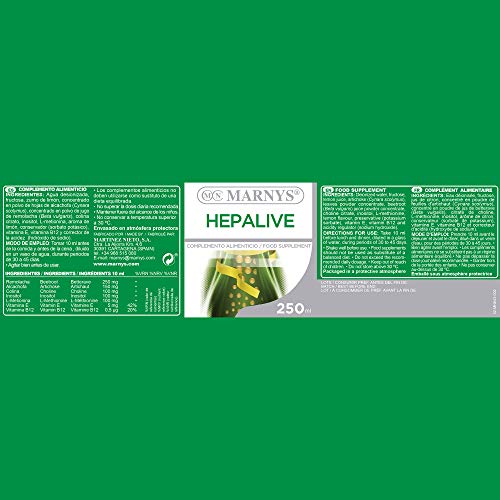 MARNYS Hepalive Détox Extracto Alcachofa, Remolacha, Vitaminas 250ml