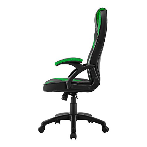 Mars Gaming MGC118BG, Silla Gaming Ergonómica en PU y Nylon, Regulable, Verde