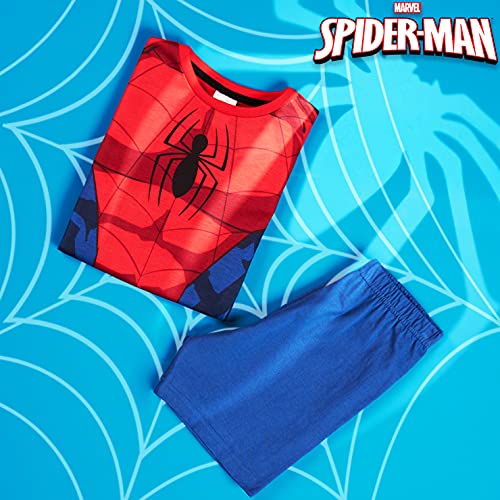 Marvel Spiderman Pijama Niño, Pijamas Niños Cortos, Merchandising Oficial Regalos para Niños y Adolescentes Edad 2-14 Años (Rojo, 2-3 años)