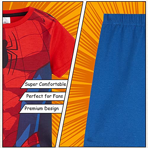 Marvel Spiderman Pijama Niño, Pijamas Niños Cortos, Merchandising Oficial Regalos para Niños y Adolescentes Edad 2-14 Años (Rojo, 2-3 años)