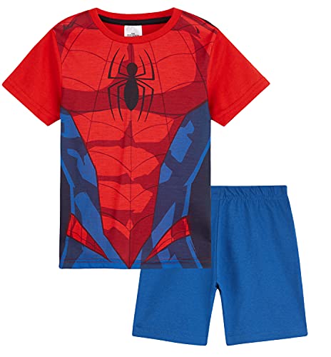 Marvel Spiderman Pijama Niño, Pijamas Niños Cortos, Merchandising Oficial Regalos para Niños y Adolescentes Edad 2-14 Años (Rojo, 2-3 años)