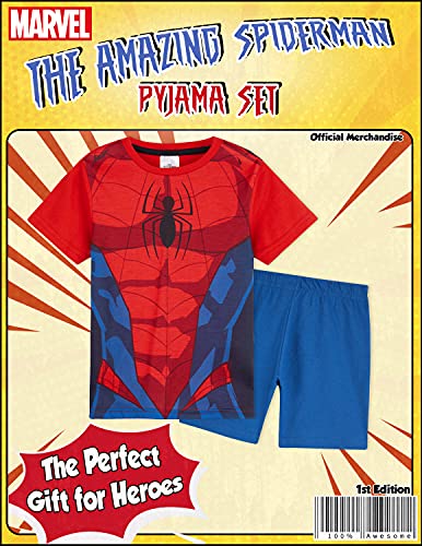 Marvel Spiderman Pijama Niño, Pijamas Niños Cortos, Merchandising Oficial Regalos para Niños y Adolescentes Edad 2-14 Años (Rojo, 2-3 años)