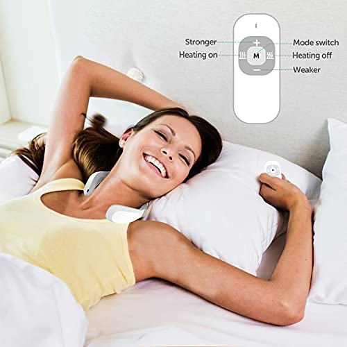Masajeador Cervical Masajeador de Cuello, Neck Massager con Función de Calor y Mando a Distancia, 6 Modos y 15 Niveles de Intensidad Masajeador de Cuello para el Hogar, el Coche y la Oficina