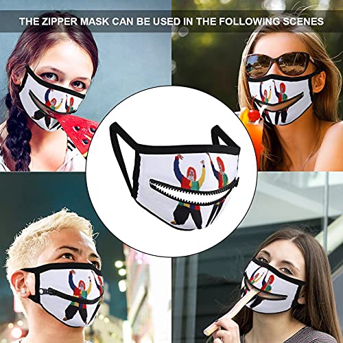 Máscara con cremallera Artes Decorativas Impresión Rojo Peluca Divertida Gente Mostrar Emoticones Polvo Cubiertas Boca Salud Paja Escudos Cierre de cremallera