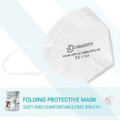 Mascarilla bucal 10X mascarilla FFP2 mascarilla, mascarilla respiratoria de 4 Capas, mascarilla protección Boca-Nariz con Tejido