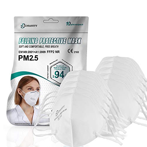 Mascarilla bucal 10X mascarilla FFP2 mascarilla, mascarilla respiratoria de 4 Capas, mascarilla protección Boca-Nariz con Tejido