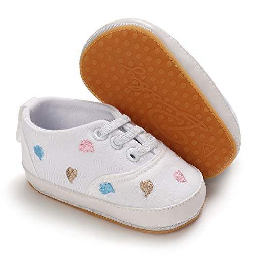 MASOCIO Zapatillas Bebe Niña Zapatos Primeros Pasos Bebé Deportivas Talla 18 Blanco 3-6 Meses