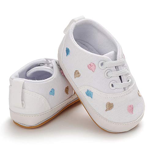 MASOCIO Zapatillas Bebe Niña Zapatos Primeros Pasos Bebé Deportivas Talla 18 Blanco 3-6 Meses