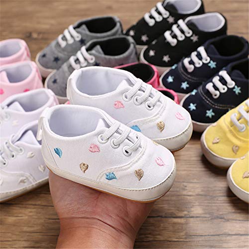 MASOCIO Zapatillas Bebe Niña Zapatos Primeros Pasos Bebé Deportivas Talla 18 Blanco 3-6 Meses