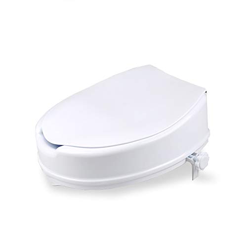 Massage-AED Asientos De Inodoro Elevados para Personas Mayores Portátil Incapacitados Ancianos Elevación Segura De Inodoro Elevador con Reposabrazos con Tapa