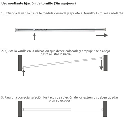 MAURER 5340004 Barra Visillo Extensible 85.5/150 cm. con Muelle Presion Ajustable (1 Pieza), Cranberry, 85,5/150 cm