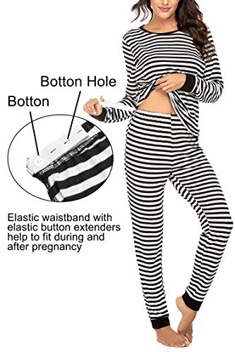 MAXMODA Ropa Premamá Lactancia Pijama Conjunto Maternidad Invierno Pijama Premamá Embarazo