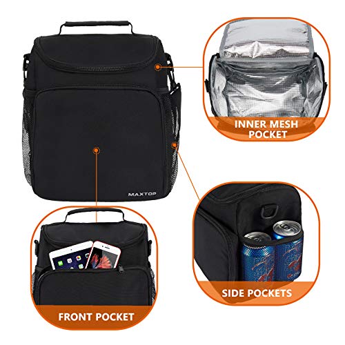 MAXTOP Bolsa De Aislamiento Térmico,bolsa Termostática,bolsa De Almuerzo Portátil Grande,bolsa De Enfriamiento Con Correa De Hombro Ajustable, Adecuada Para Oficina/escuela/picnic.