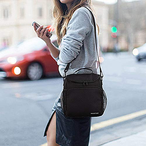 MAXTOP Bolsa De Aislamiento Térmico,bolsa Termostática,bolsa De Almuerzo Portátil Grande,bolsa De Enfriamiento Con Correa De Hombro Ajustable, Adecuada Para Oficina/escuela/picnic.
