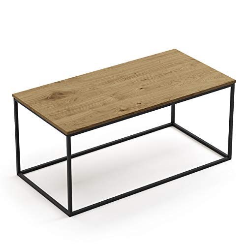Mc Haus MARA - Mesa de Centro Rectangular, Negra, 100 x 50 x 45 cm