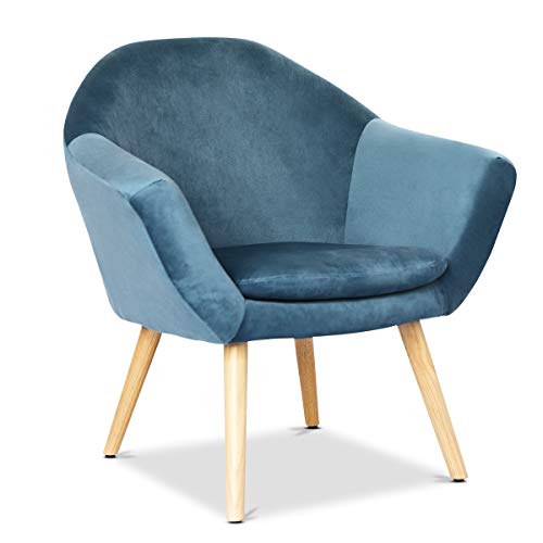Mc Haus NAVIAN - Sillón para Salón, Butaca Comedor o Dormitorio, Escandinavo, Azul Perla