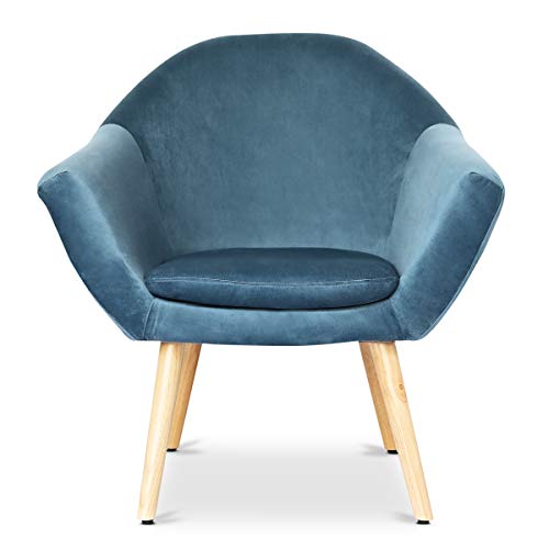 Mc Haus NAVIAN - Sillón para Salón, Butaca Comedor o Dormitorio, Escandinavo, Azul Perla