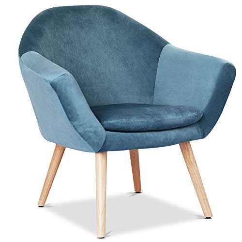Mc Haus NAVIAN - Sillón para Salón, Butaca Comedor o Dormitorio, Escandinavo, Azul Perla
