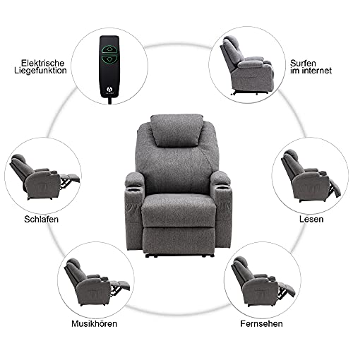 MCombo 7061 - Sillón de relax eléctrico con función de vibración y calefacción