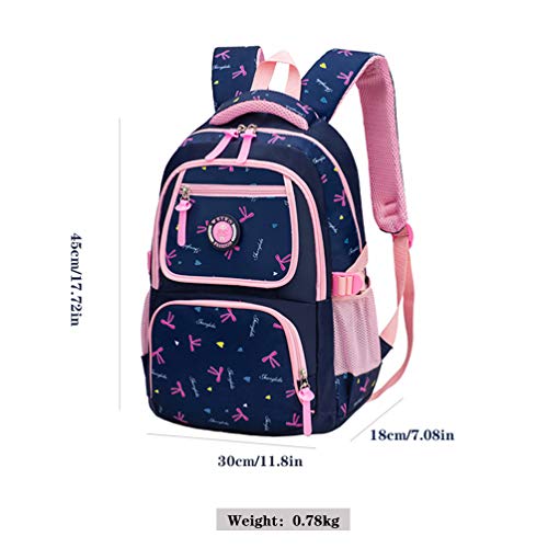 MCUILEE Conjunto de 3 Niños Bolsas de Libros Escuela/Bolsas Escolares/Mochila niños niñas Adolescentes + Bolso Crossbody+Bolsa lápiz (Azul Oscuro)