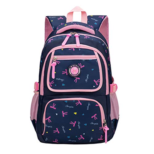 MCUILEE Conjunto de 3 Niños Bolsas de Libros Escuela/Bolsas Escolares/Mochila niños niñas Adolescentes + Bolso Crossbody+Bolsa lápiz (Azul Oscuro)