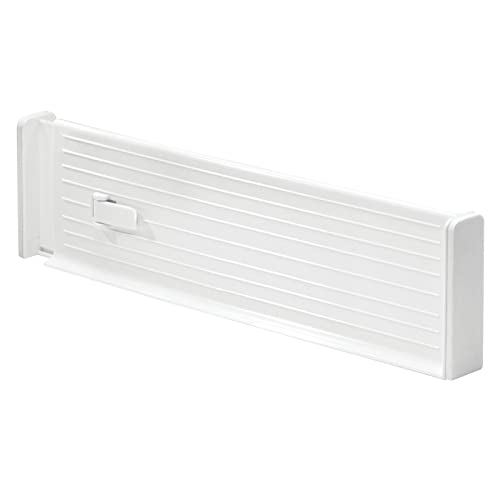 mDesign Organizador de cajones - ajustable - Separadores de cajones para organizar y ordenar - Divisor de cajones para mejor organización - Color: blanco