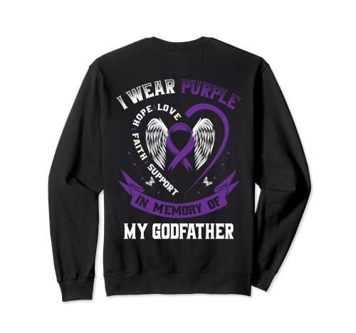 Me pongo púrpura en memoria de padrino Alzheimers Back Graphic Sudadera