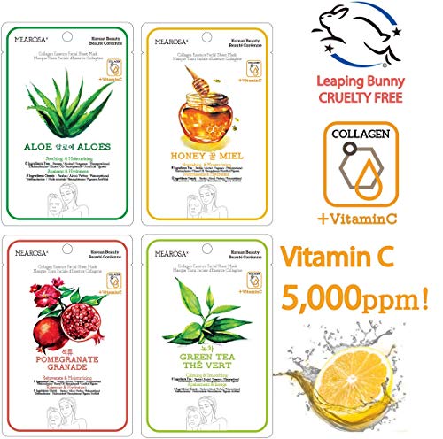 MEAROSA Esencia de colágeno lámina de máscara facial Korean SkinCare Crema hidratante producto de cuidado de la piel PremiunQuality (paquete colágeno Variety)