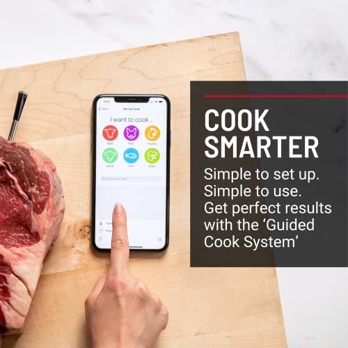 MEATER Plus | 50m Termómetro inalámbrico inteligente para carne para el horno, parrilla de cocina, barbacoa, ahumador, asador con Bluetooth y conectividad digital WiFi
