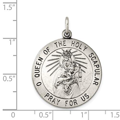 Medalla de plata de ley de la Reina del Sagrado Escapular