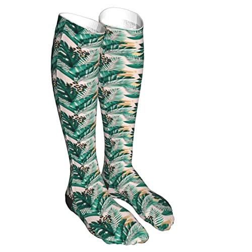 Medias de compresión para hombres y mujeres, medias médicas de plátano y hojas de palma de Monstera para deportes, correr, fascitis plantar, enfermeras, espinilleras diabéticas