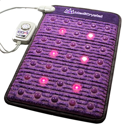 MediCrystal Infrarrojo lejano amatista Mini Mat 80 x 50 cm + 29 Agates + Photon luces rojas + 4, 8, 10, 14 Hz PEMF