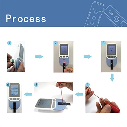 Medidor de glucosa en la Sangre, Inicio Inteligencia 5-en-1 Probador de lípidos Total Colesterol Triglicéridos Monitoreo de Alta Densidad y Baja Densidad (Color : Instrument+5pcs Test Paper)