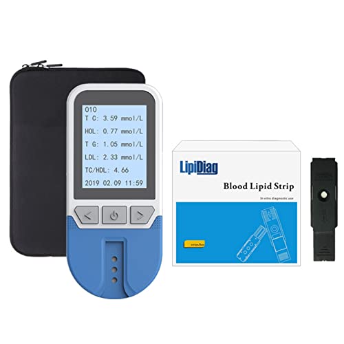 Medidor de glucosa en la Sangre, Inicio Inteligencia 5-en-1 Probador de lípidos Total Colesterol Triglicéridos Monitoreo de Alta Densidad y Baja Densidad (Color : Instrument+5pcs Test Paper)