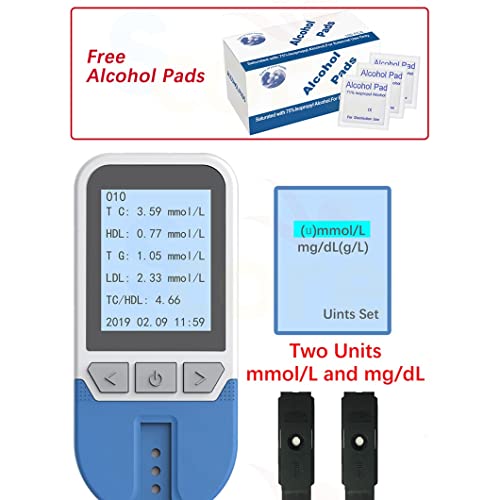 Medidor de glucosa en la Sangre, Inicio Inteligencia 5-en-1 Probador de lípidos Total Colesterol Triglicéridos Monitoreo de Alta Densidad y Baja Densidad (Color : Instrument+5pcs Test Paper)