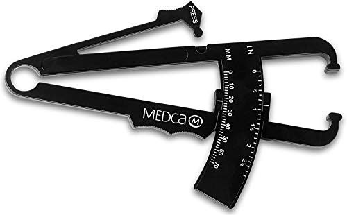 Medidor de grasa corporal y cinta métrica para el cuerpo - Analizador de grasa corporal con pliegue de la piel y herramienta de medición del IMC de MEDca
