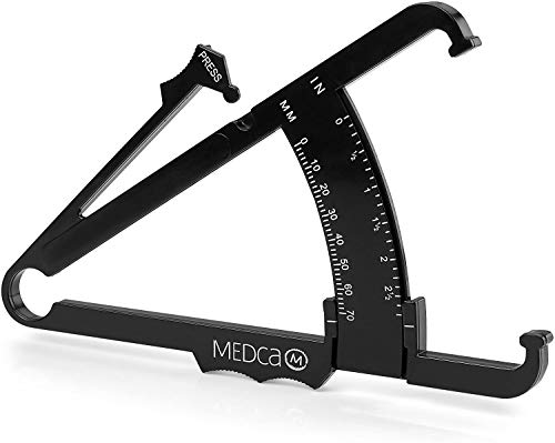 Medidor de grasa corporal y cinta métrica para el cuerpo - Analizador de grasa corporal con pliegue de la piel y herramienta de medición del IMC de MEDca