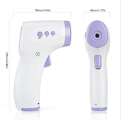 Medidor de temperatura corporal LCD digital sin contacto adecuado para uso en interiores y exteriores con lectura instantánea, adecuado para bebés, niños, adultos, color blanco