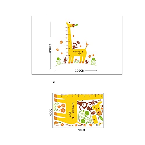 medidor niños pared,Adhesivos de pared extraíbles para habitaciones infantiles, adhesivos de altura de jirafa para tallímetro de gato