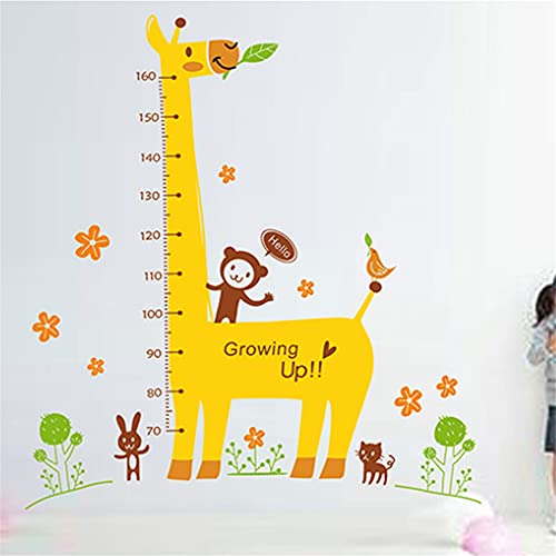 medidor niños pared,Adhesivos de pared extraíbles para habitaciones infantiles, adhesivos de altura de jirafa para tallímetro de gato