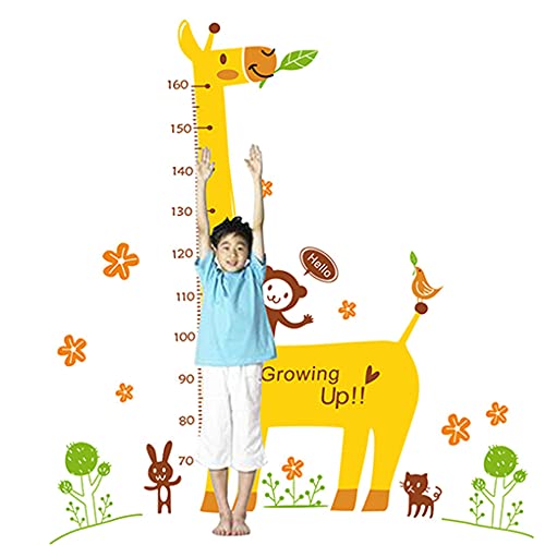 medidor niños pared,Adhesivos de pared extraíbles para habitaciones infantiles, adhesivos de altura de jirafa para tallímetro de gato