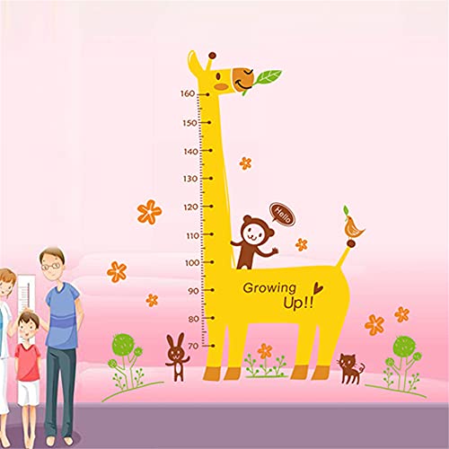 medidor niños pared,Adhesivos de pared extraíbles para habitaciones infantiles, adhesivos de altura de jirafa para tallímetro de gato