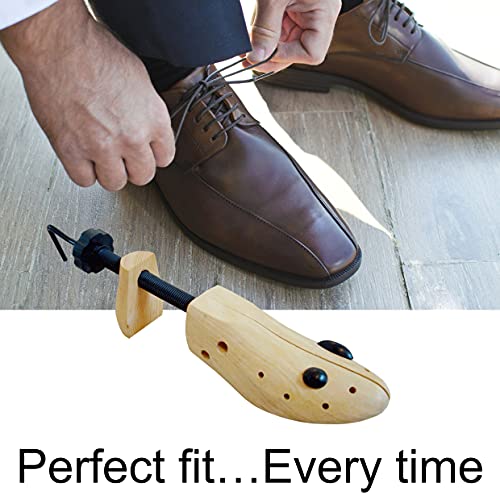 Medipaq Hormas de Madera de Pino Premium – 2x Hormas para Zapatos de Hombre – Ponga Fin a sus Juanetes y Ampollas - Incluye Bolas de Madera de Cedro y Bolsa con Cordón – Madera – Talla Euro 41 a 45